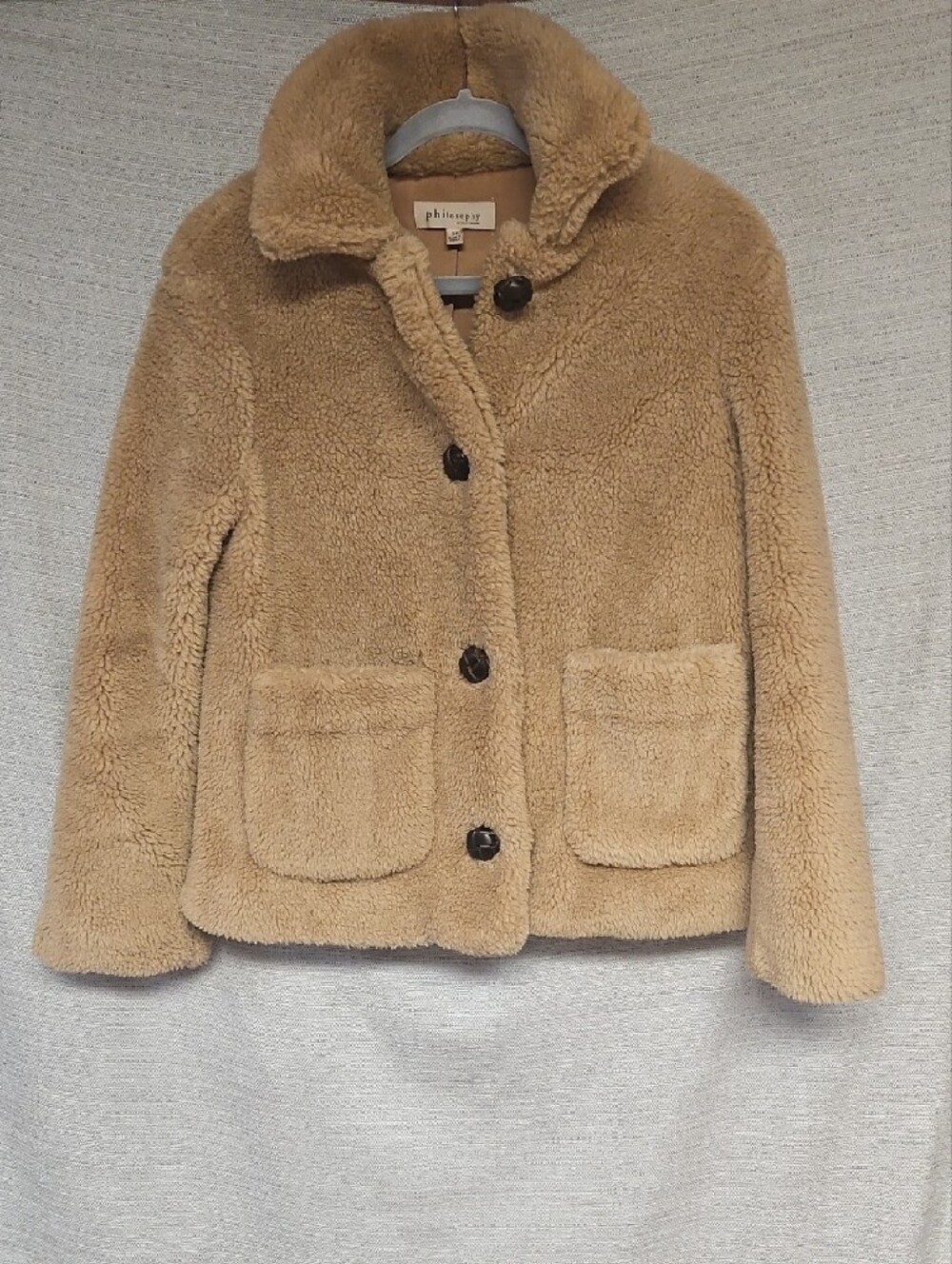Philosophy Tan Teddy Faux-Shearling Jacket
